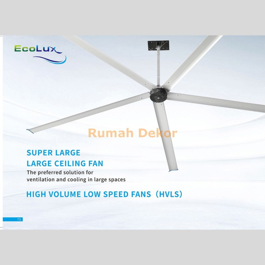 Kipas Plafon Industrial Ecolux HVLS – Super Large Fan, Airflow Maksimal untuk Gudang & Pabrik