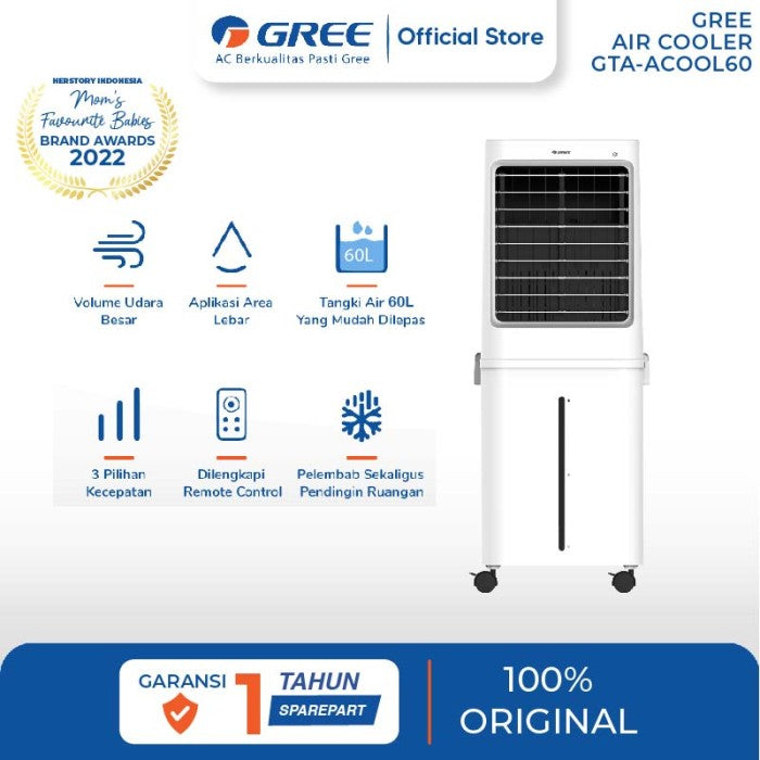 GREE GCA-ACOOL60 - Air Cooler Kapasitas 60 L - Penyejuk & Humidifier
