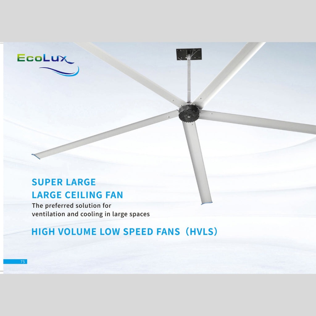 Kipas Plafon Industrial Ecolux HVLS – Super Large Fan, Airflow Maksimal untuk Gudang & Pabrik