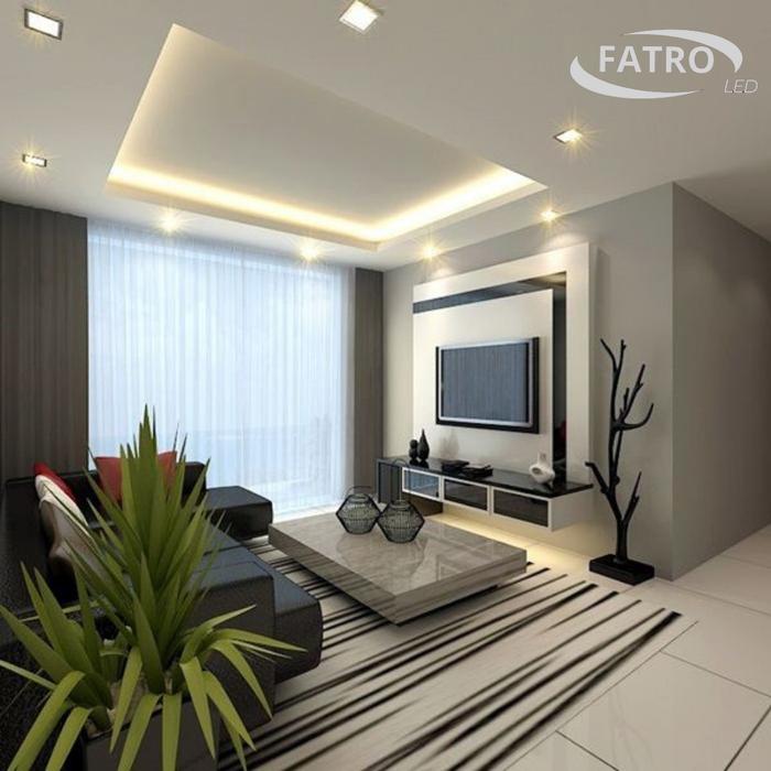 FATRO Downlight LED PANDA Inbow Hitam | 6W 9W 12W 18W | Lampu Plafon Kotak & Bulat Modern