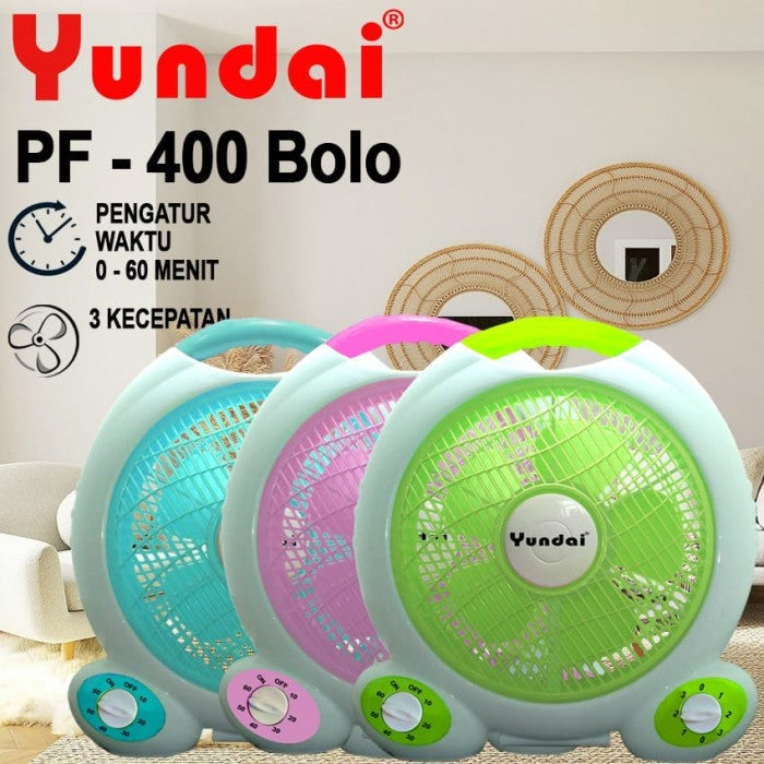 Yundai PF-400 Bolo Box Fan 12 Inch | Kipas Kotak + Timer & Speed Control Hemat Listrik