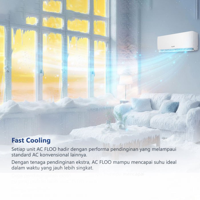 Flife Gree AC Split Standard FLOO Series AC proyek berkualitas, 0,5PK, 0,75PK,1PK, 1,5PK, 2PK